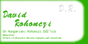 david rohonczi business card